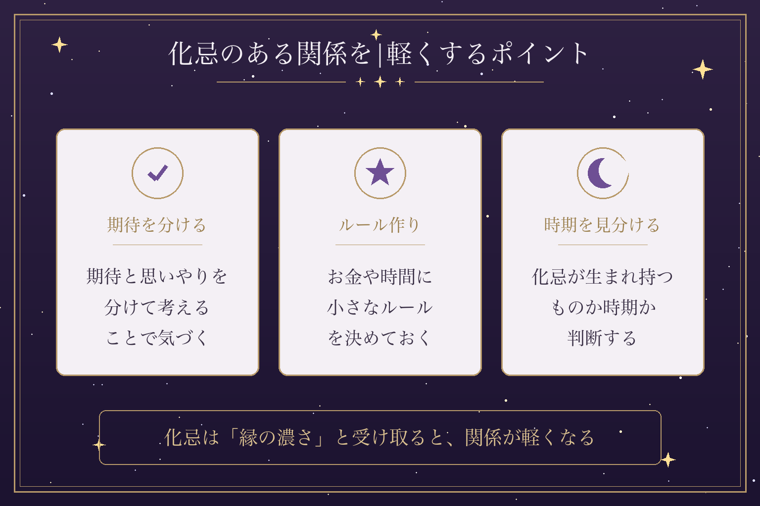 化忌のある関係を|軽くするポイント